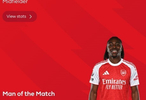 北伦敦德比戴帽，埃泽当选阿森纳vs热刺全场最佳球员